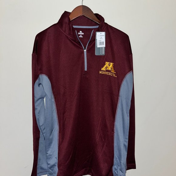 Minnesota University NEW Quarter Zip with Tags Adult Sizes Red - Picture 2 of 2